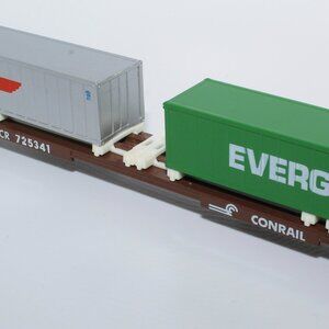 N Scale Con Cor Conrail Flatbed With Trailers